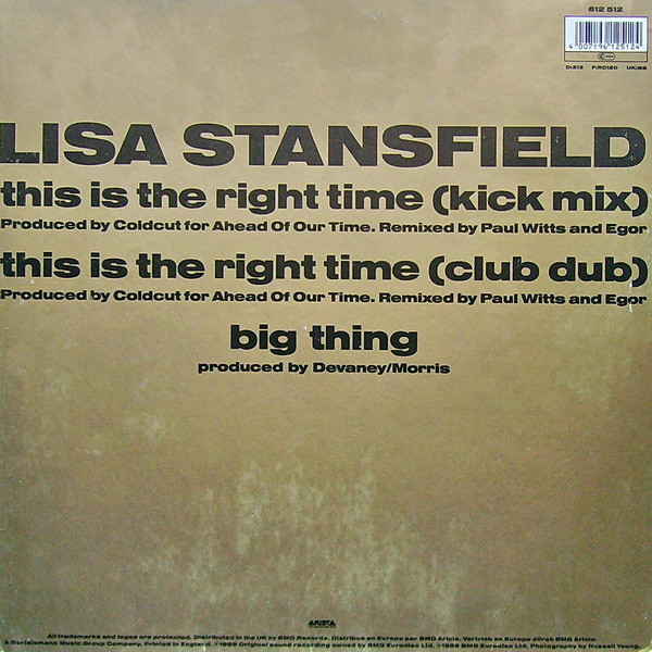 Lisa Stansfield - This Is The Right Time (Kick Mix) | Arista (612 512)