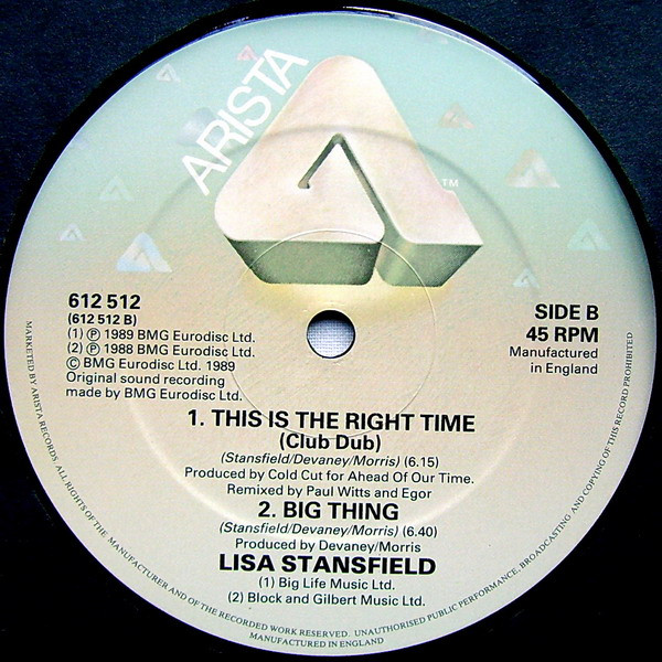 Lisa Stansfield - This Is The Right Time (Kick Mix) | Arista (612 512) - 2
