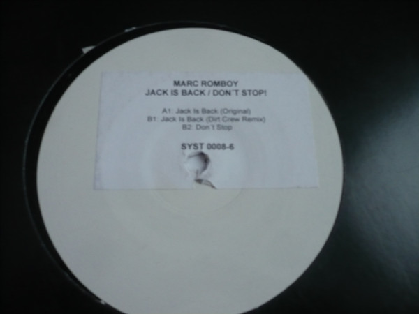 Marc Romboy - Jack Is Back | Systematic (SYST 0008-6) - main Marc Romboy - Jack Is Back | Systematic (SYST 0008-6) - main