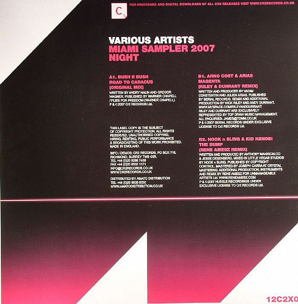 Various - Miami Sampler 2007 Night | Cr2 Records (12C2X051) - 2