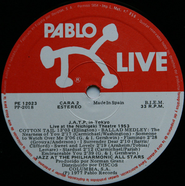Jazz At The Philharmonic - J.A.T.P. In Tokyo (Live At The Nichigeki Theatre 1953) | Pablo Live (PE 12023/5) - 4 Jazz At The Philharmonic - J.A.T.P. In Tokyo (Live At The Nichigeki Theatre 1953) | Pablo Live (PE 12023/5) - 4