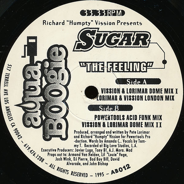 Richard "Humpty" Vission Presents Sugar - The Feeling | Aqua Boogie Records (AB012)