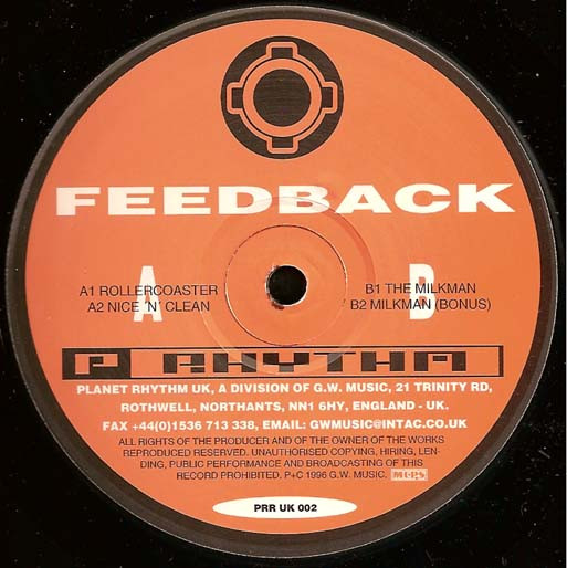 Feedback - Feedback EP | Planet Rhythm Records (PRR UK 002) - main