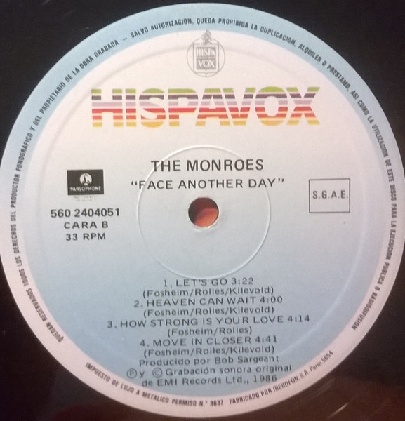 The Monroes - Face Another Day | Hispavox (560 240405 1) - 4