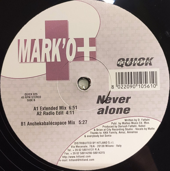 Mark'o - Never Alone | Quick (QUICK 025)