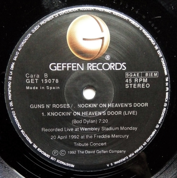 Guns N' Roses - Knockin' On Heaven's Door | Geffen Records (GET 19078 (3A)) - 4