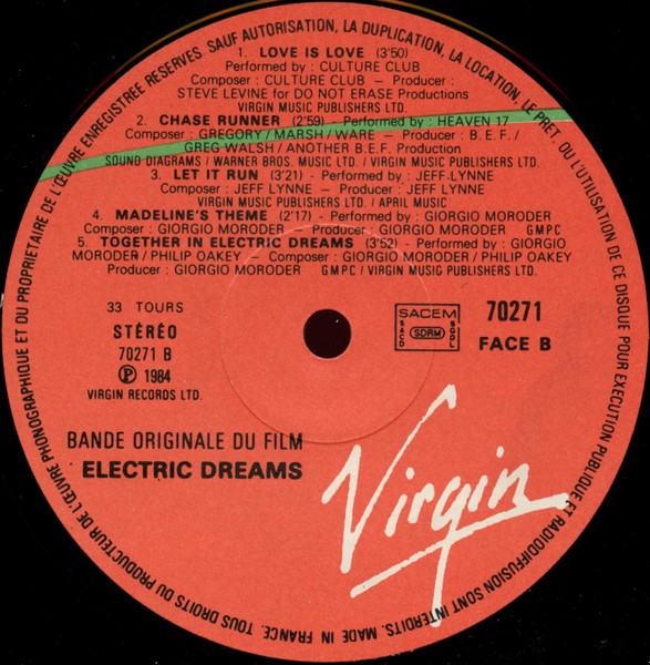 Various - Electric Dreams (Bande Originale Du Film) | Virgin (70271) - 4