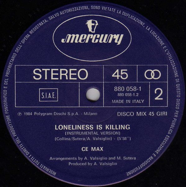 Cemax - Loneliness Is Killing | Mercury (880 058-1) - 2