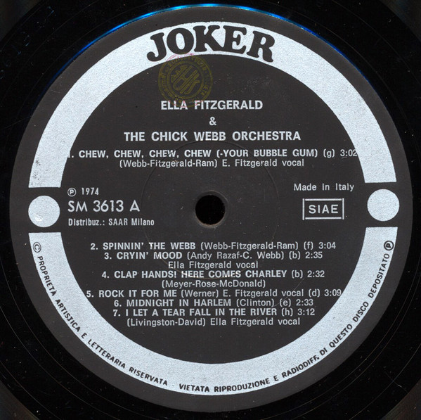 Ella Fitzgerald & Chick Webb And His Orchestra - Ella Fitzgerald & The Chick Webb Orchestra | Joker (SM 3613) - 3