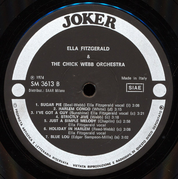 Ella Fitzgerald & Chick Webb And His Orchestra - Ella Fitzgerald & The Chick Webb Orchestra | Joker (SM 3613) - 4