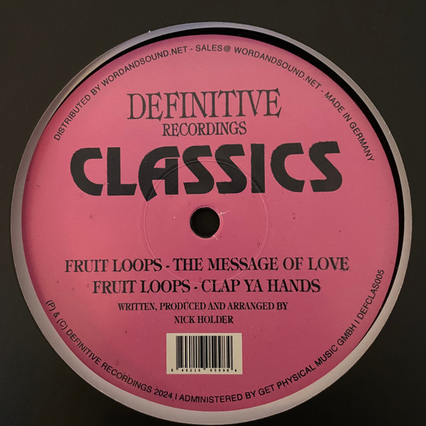 Nick Holder - Fruit Loops | Definitive Recordings (DEFCLAS005)