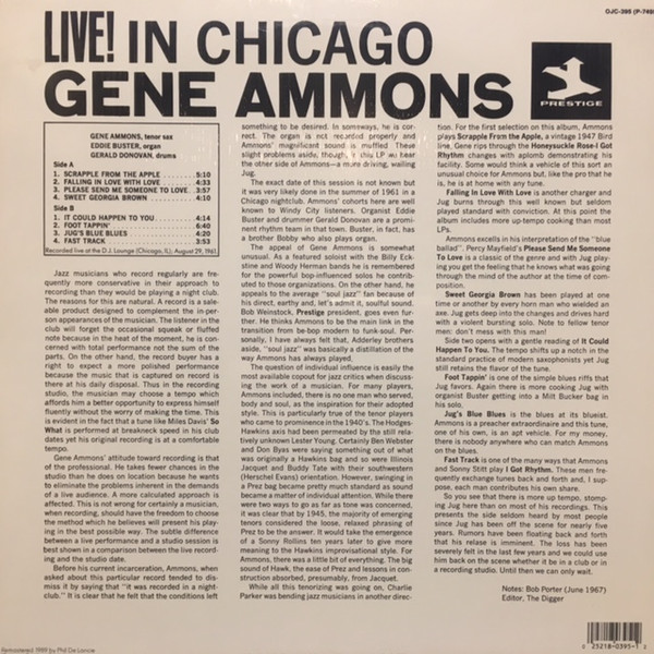 Gene Ammons - Live! In Chicago | Prestige (P-7495) - 2 Gene Ammons - Live! In Chicago | Prestige (P-7495) - 2