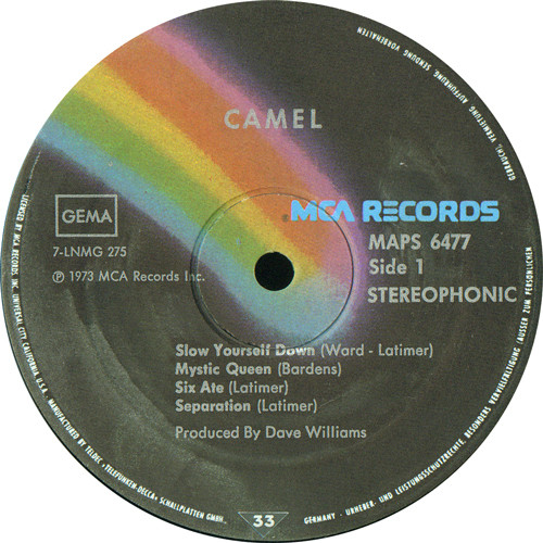 Camel - Camel | MCA Records (6.21778) - 3