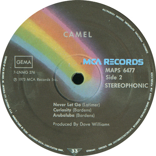 Camel - Camel | MCA Records (6.21778) - 4