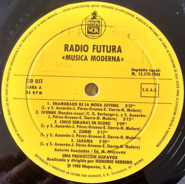 Radio Futura - Música Moderna | Hispavox (130 051) - 3