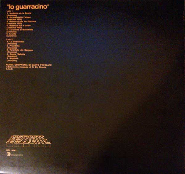 Nuova Compagnia Di Canto Popolare - Lo Guarracino | Ricordi (ORL 8043) - 2