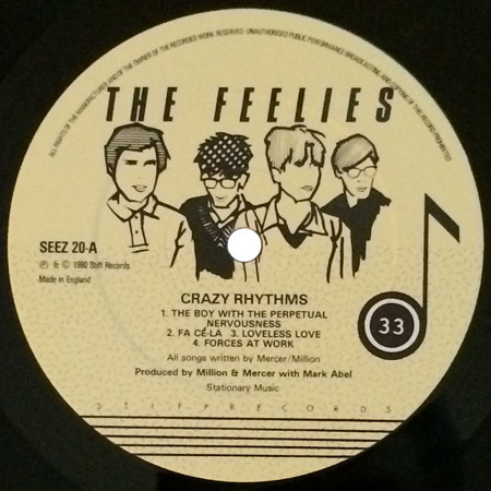 The Feelies - Crazy Rhythms | Stiff Records (SEEZ 20) - 3
