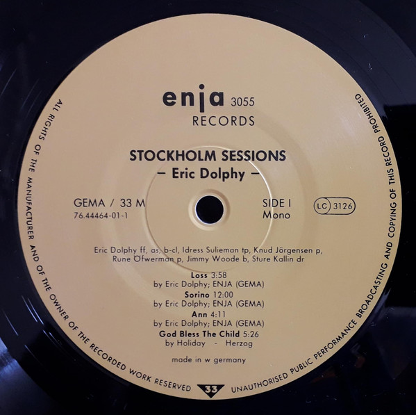 Eric Dolphy - Stockholm Sessions | Enja Records (3055) - 3