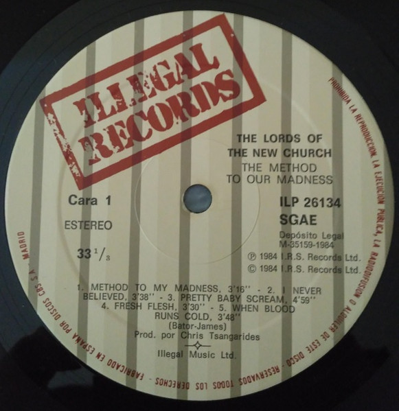 Lords Of The New Church - The Method To Our Madness | I.R.S. Records (ILP 26134) - 3 Lords Of The New Church - The Method To Our Madness | I.R.S. Records (ILP 26134) - 3