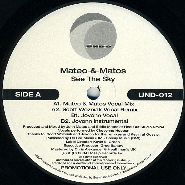Mateo & Matos - See The Sky | Ündo Music (UND-012) - main