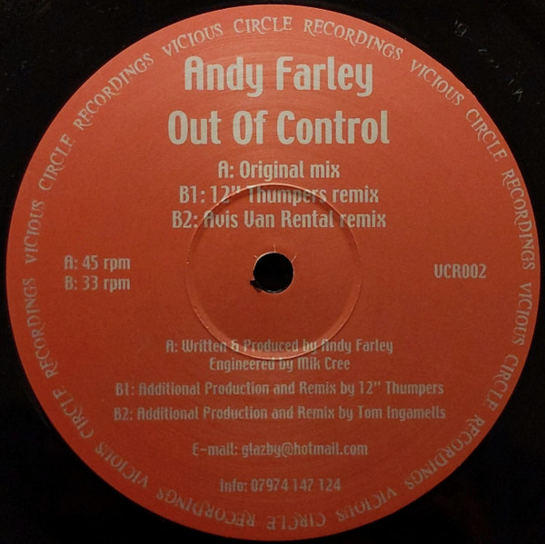 Andy Farley - Out Of Control | Vicious Circle Recordings (VCR002) - 3