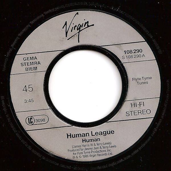 The Human League - Human | Virgin (108 290) - 3 The Human League - Human | Virgin (108 290) - 3