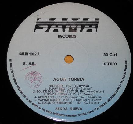 Senda Nueva - Agua Turbia | Sama Record (SAMR 1002) - 3