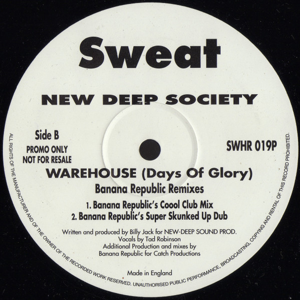 New Deep Society - Warehouse (Days Of Glory) | Sweat (SWHR 019P) - 2