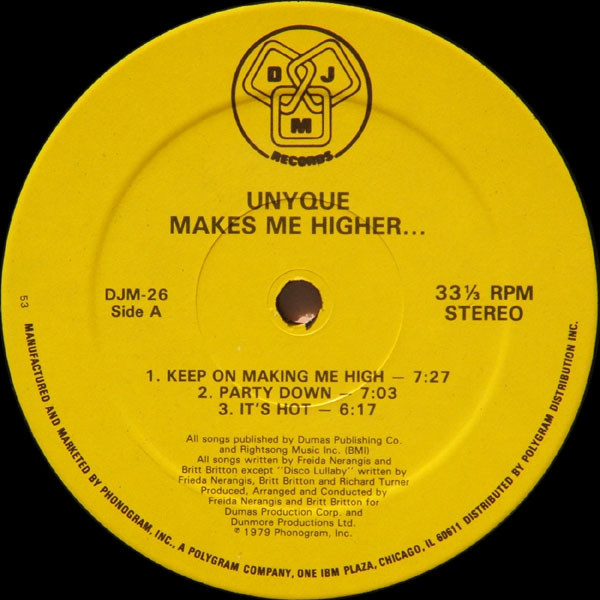 Unyque - Makes Me Higher... | DJM Records (DJM-26) - 3