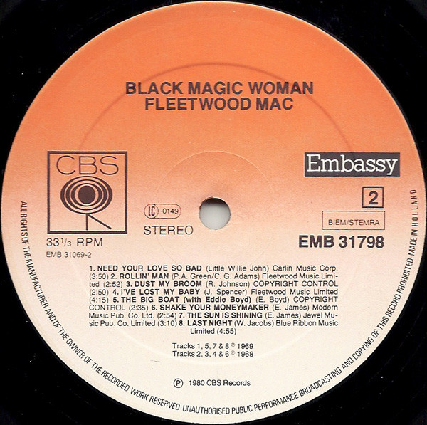 Fleetwood Mac - Black Magic Woman | Embassy (EMB 31798) - 4