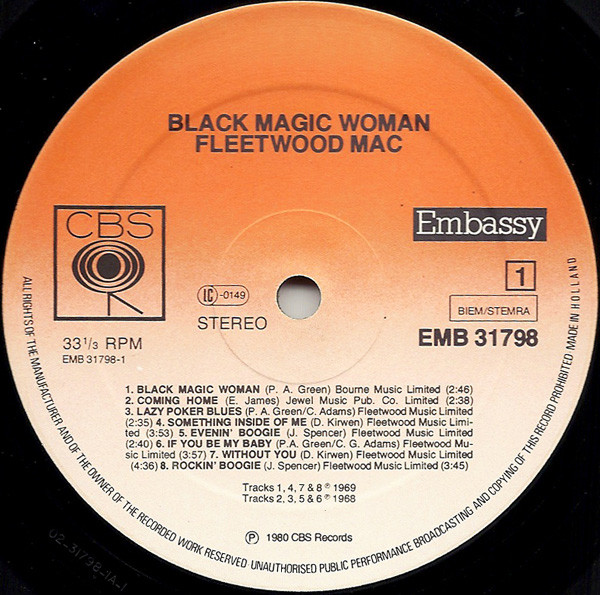Fleetwood Mac - Black Magic Woman | Embassy (EMB 31798) - 3