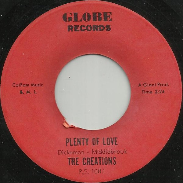 The Creations - Plenty Of Love | Globe Records (P.S. 1000) - main