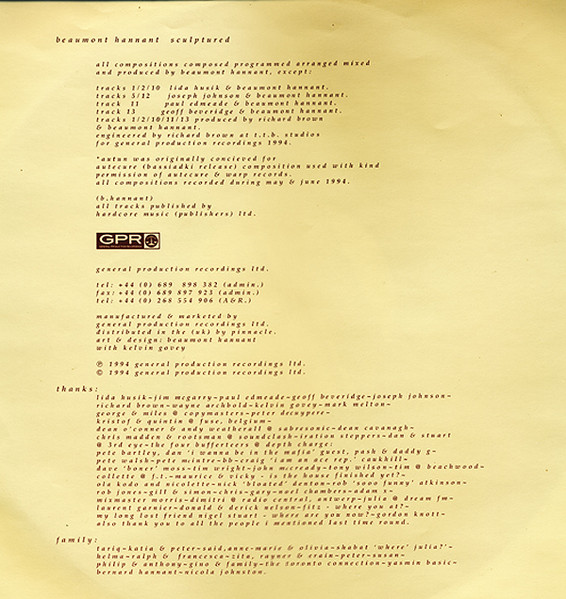 Beaumont Hannant - Sculptured | General Production Recordings (gpr (lp) 9) - 3