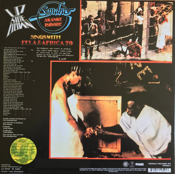 Sandra Sings With Fela & Africa 70 - Up Side Down | Knitting Factory Records (KFR2023-1)