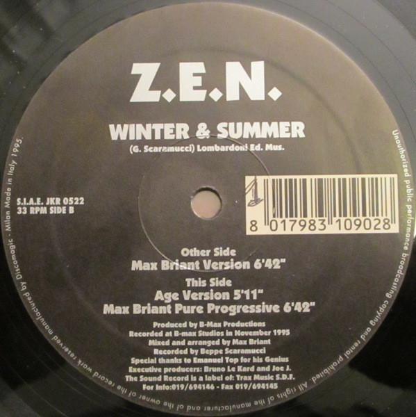 Z.E.N. - Winter & Summer | J.K.R. Records (JKR 0522)