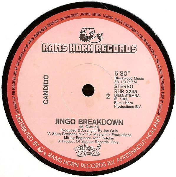 Candido - Jingo (A Special Remixed Disco Version) | Rams Horn Records (RHR 3245) - 3