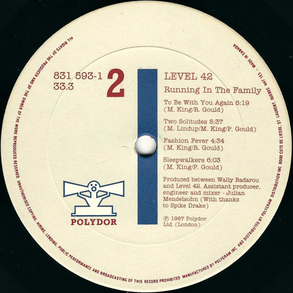 Level 42 - Running In The Family | Polydor (831 593-1) - 4