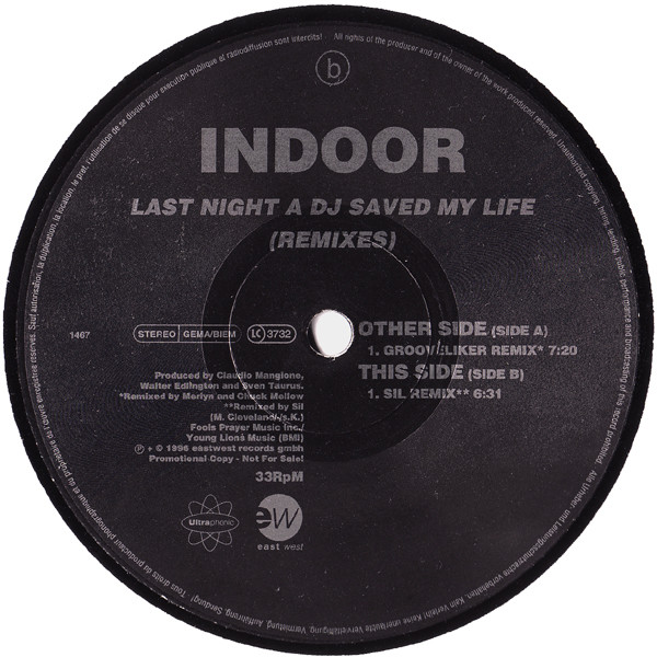 Indoor - Last Night A DJ Saved My Life (Remixes) | Ultraphonic (1467)