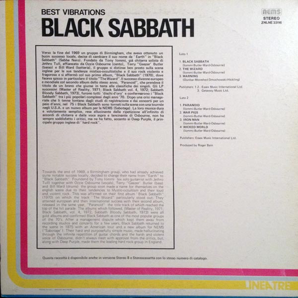 Black Sabbath - Best Vibrations | Nems (ZNLNE 33116)