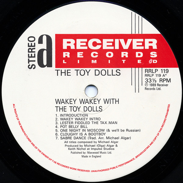 Toy Dolls - Wakey Wakey! | Receiver Records Limited (RRLP 119) - 3