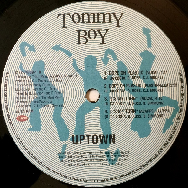 Uptown - Dope On Plastic / It's My Turn | Tommy Boy (8122 74789-1) - 3