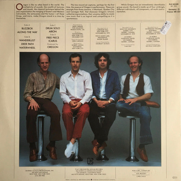 Oregon - In Performance | Elektra (ELK 62028) - 4