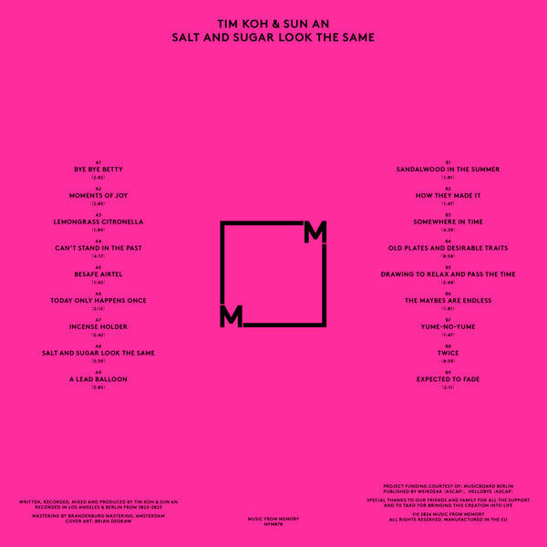 Tim Koh & Sun An - Salt And Sugar Look The Same | Music From Memory (MFM070) - 2