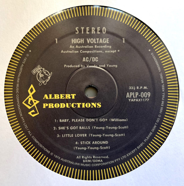 AC/DC - High Voltage LP - LIMITED EDITION | Albert Productions (APLP.009) - 3