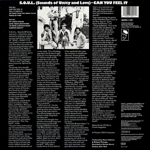 S.O.U.L. - Can You Feel It | BGP Records (BGPD 1107) - 2 S.O.U.L. - Can You Feel It | BGP Records (BGPD 1107) - 2