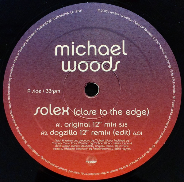 Michael Woods - Solex (Close To The Edge) | free2air Recordings (0150350F2A) - 3