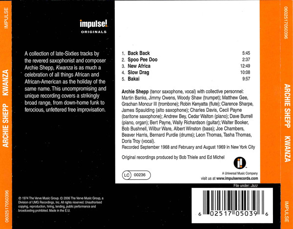 Archie Shepp - Kwanza | Impulse! (0602517050396) - 2
