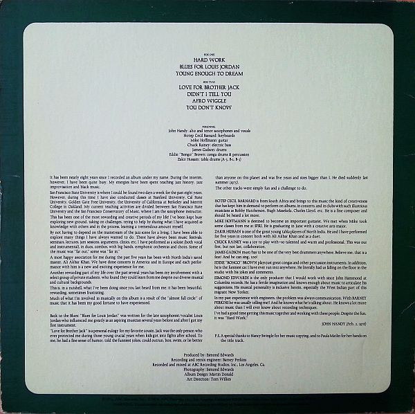 John Handy - Hard Work | ABC Impulse! (ASD-9314) - 2 John Handy - Hard Work | ABC Impulse! (ASD-9314) - 2