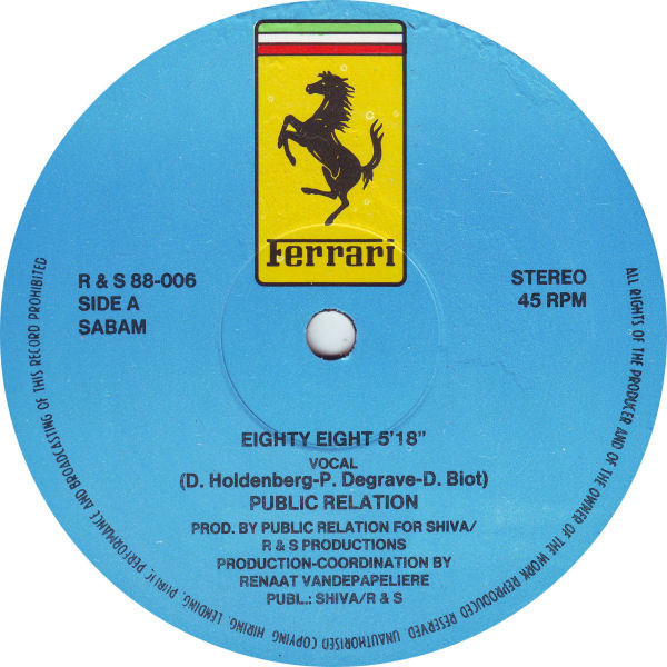 Public Relation - Eighty Eight | R & S Records (R & S 88-006) - 2