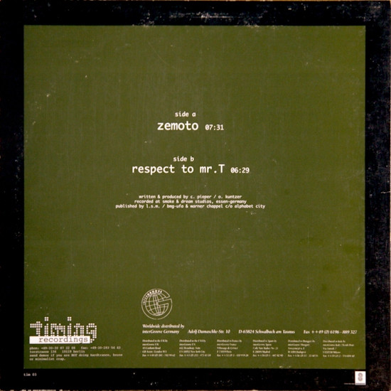 The Bleachers - Zemoto | Timing Recordings (TIM003) - 2